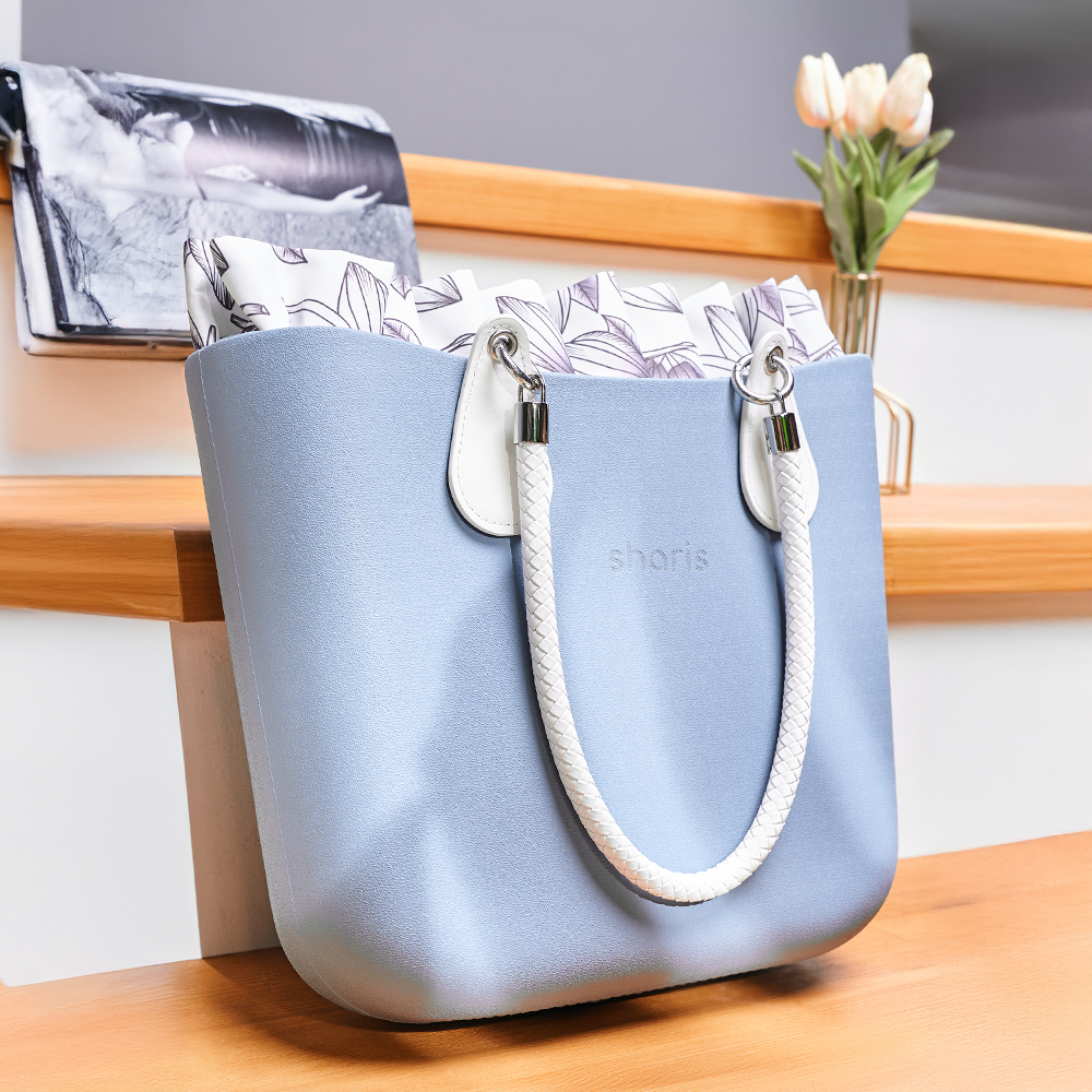 Голубой шоппер с белыми канатами