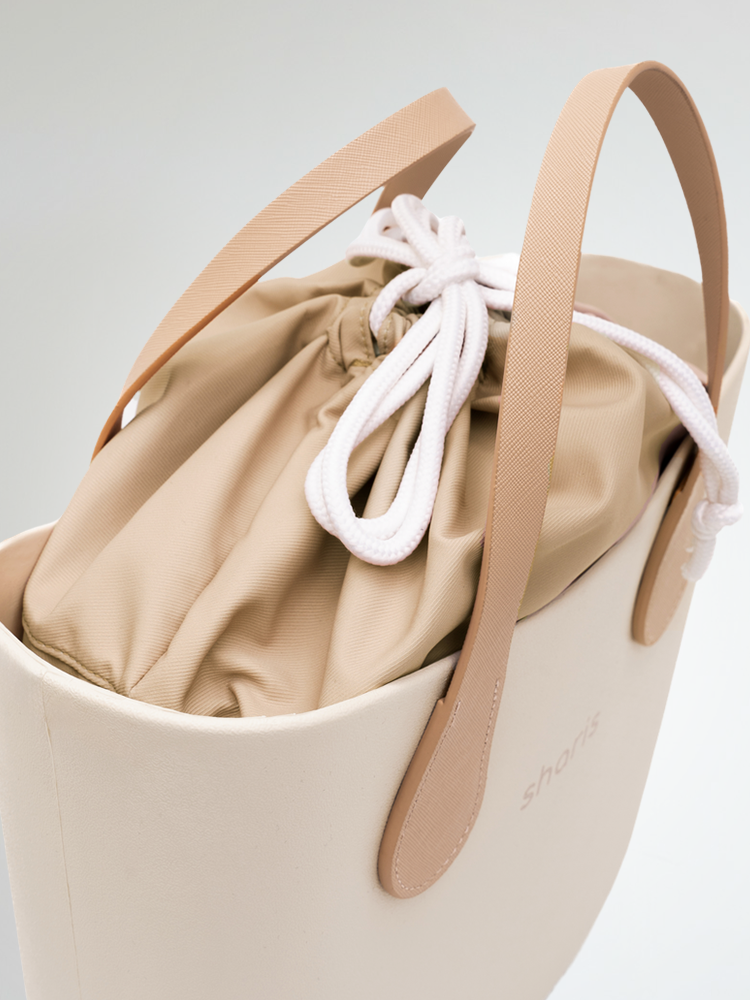 Sharis шопер сливочный, бежевые ручки