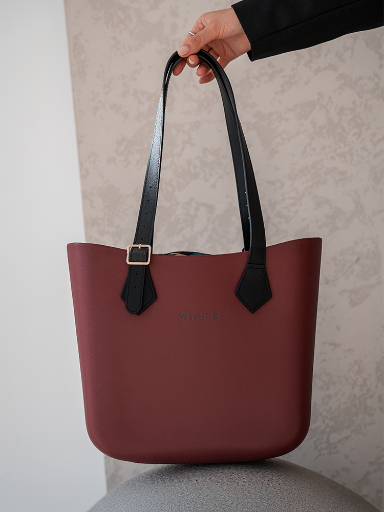 ЭВА‑шопер Sharis бордо, черные ручки