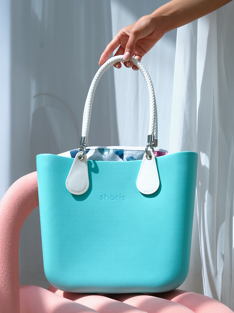 Sharis шопер мятный, жемчужные ручки