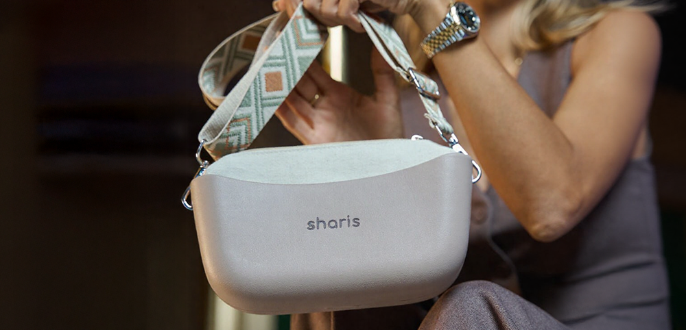 Sharis багет светлый с жаккардовым ремнем